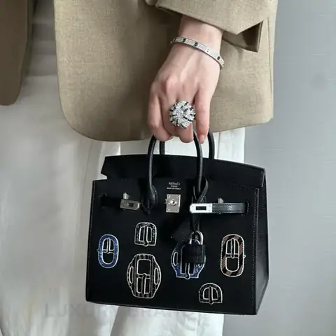 HERMÈS Faubourg Embroidered Bag Artisan Embroidered Handbag available in Dubai