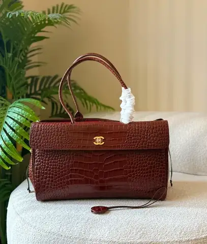Burgundy Chanel Crocodile Embossed Calfskin Handbag in Dubai